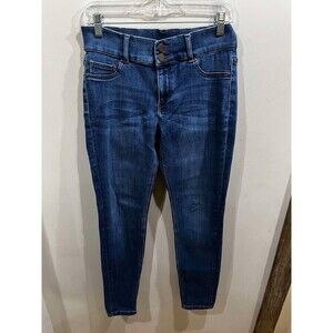 New York And Company Jeans Womens 6 Legging Blue Mid Rise Stretch Dark Wash